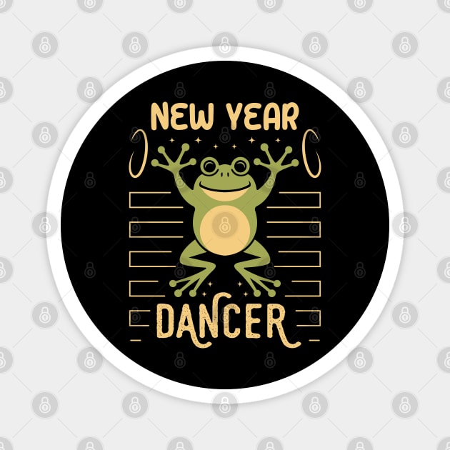 New Year Frog Dancer Magnet by VecTikSam